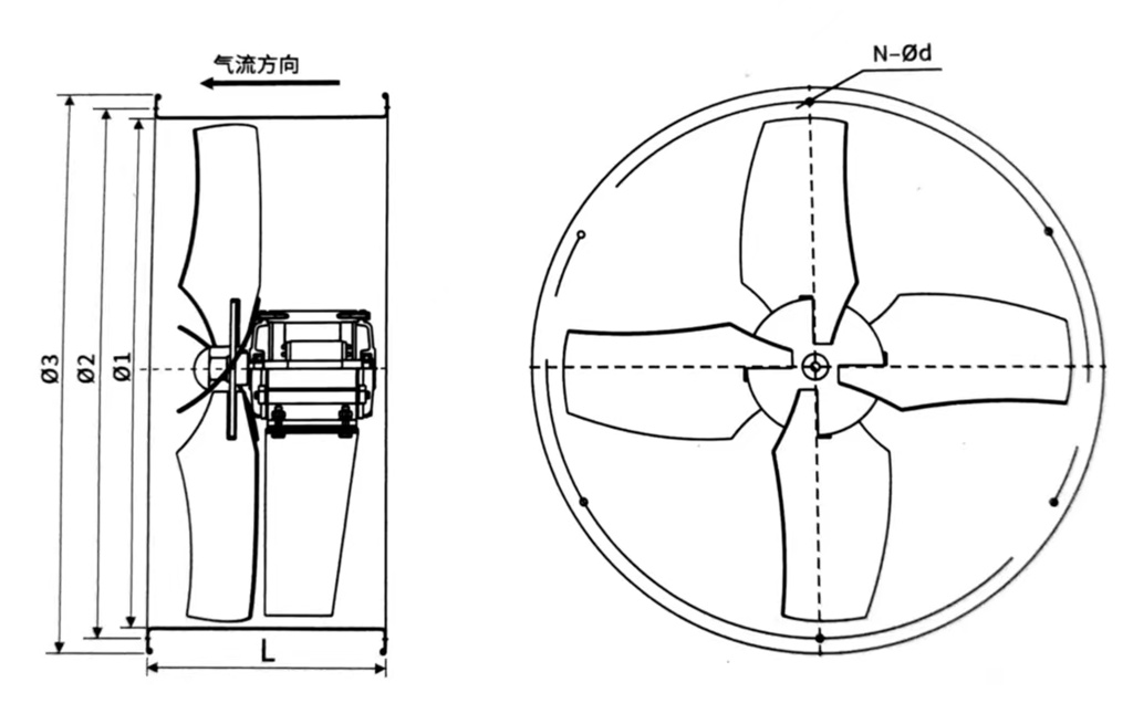 Low Noise Industrial Exhaust Axial Flow Blower