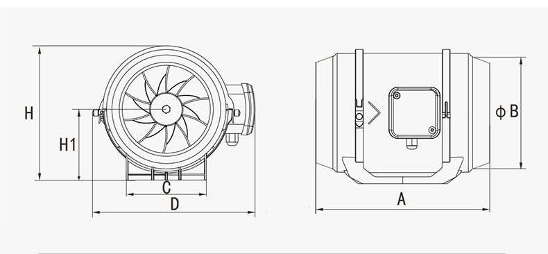 Commercial Mixed Flow Duct Fan for Ventilation & Air Distribution
