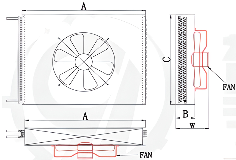 Chiller Industrial Heating Fan Copper Tube Aluminum Fin Exhaust Fan Heat Exchanger