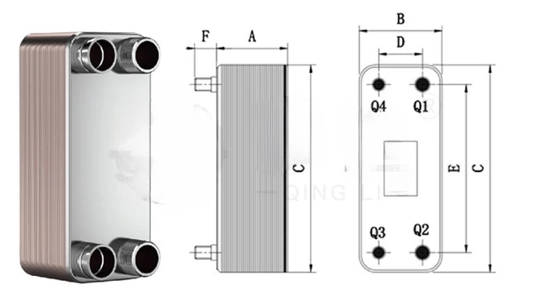 Stainless Steel Brazed Plate Heat Exchanger Heat Recovery YF14