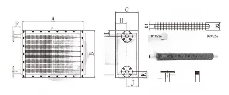 Oven Radiator Fin Tube Steam Heat Exchanger YF15